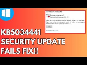Windows 10 kb5034441 Security Update Fails FIX 2024