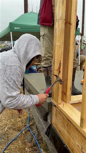 Check out Charletta hammering her first nail into her new home thanks to Fischer Homes