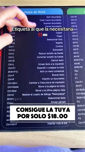 🖥️ ALFOMBRILLA DE ATAJOS 🎯 💥 $18.00 💥 ✔ Atajos de Excel, Word, PowerPoint, Documentos, Photoshop y herramientas básicas ✔ Superficie antideslizante y borde cosido resistente ✔ Tamaño 70x30 cm: cubre espacio de teclado, mouse y más ✔ Material de tela y goma, cómodo y duradero y fácil de limpiar ✔ Ideal para oficina y estudiantes 📦 Envíos a todo El Salvador (costo según la zona) No esperes más 🚀 pide tu tapete por inbox o WhatsApp al 7769 9328 ¡Aprovecha ahora! 🔥 | Dazzle