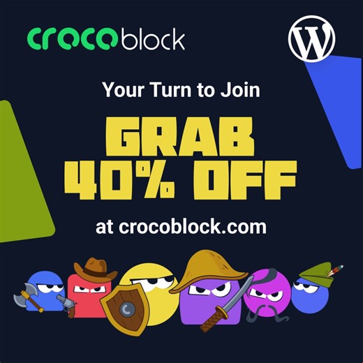 Build dynamic WordPress websites easily 40% Off ends soon Valid for all Crocoblock product | Crocoblock