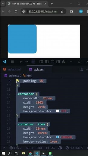 How to Center an Element in CSS | Flexbox (Method 1) #shorts #flexbox