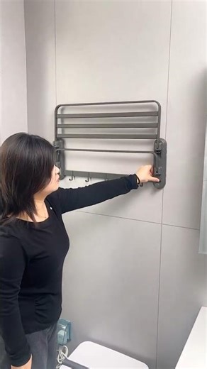 No-drill towel rack for bathroom #bathroom essentials #homegadgets #goodthing #home