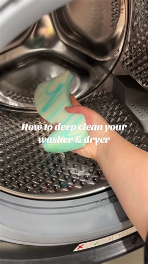 Washing machine & dryer deep clean 🫧 #cleantokhacks #cleantok #cleaningtips #deepclean #cleaninghacks