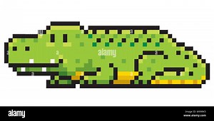 Vector illustration of cartoon Crocodile - Pixel design Stock Vector Image & Art - Alamy