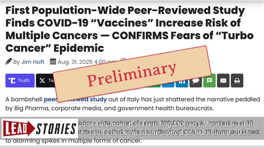 Fact Check: Peer-Reviewed Study About Covid-19 Vaccines Did NOT 'Confirm' Epidemic Of 'Turbo Cancer' | Lead Stories