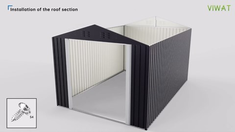 VIWAT 12x8 FT Outdoor Storage Shed, Large Garden Shed with Updated Frame Structure and Lockable Doors, Metal Tool Sheds for Backyard Garden Patio Lawn, Black