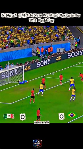 A tough match between Brazil and Mexico in the 2014 World Cup#Brazil #Mexico #WorldCup2014 #football
