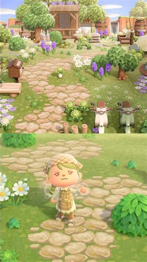 stone pathway layout mini tutorial for #acnh 🌼🍃