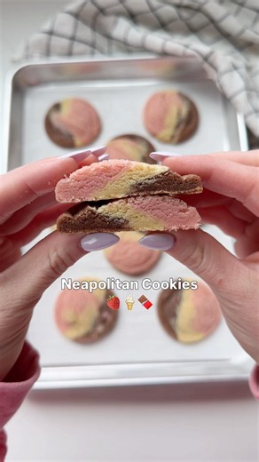 Neapolitan Cookies 🍓🍦🍫