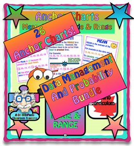 Anchor Charts! Entire Data Management & Probability. 26 in All!  Bonus Game
