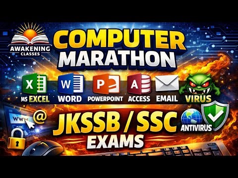COMPUTER MARATHON SESSION | MS WORD| EXCEL | POWERPOINT | ACCESS | INTERNET | EMAIL | VIRUS|JKSSB |