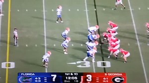 Refs try to help Georgia with a fake face mask penalty when he grabbed his shoulder then the Gators get a interception! Karma! | Florida Gators Universe