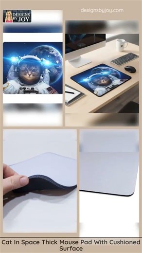 Cat In Space Thick Mouse Pad With Cushioned Surface