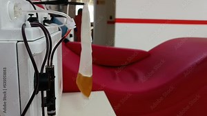 Apheresis machine to extract plasma and platelet from whole blood. Donation blood and plasma, blood transfusion, check specified, fasting, health care. Blood donation concept. Plasma donation concept.