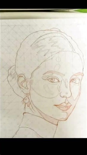 Sketch to Realistic Female Oil Portrait 🎨 | Oil Painting Process #tranding #painting #art