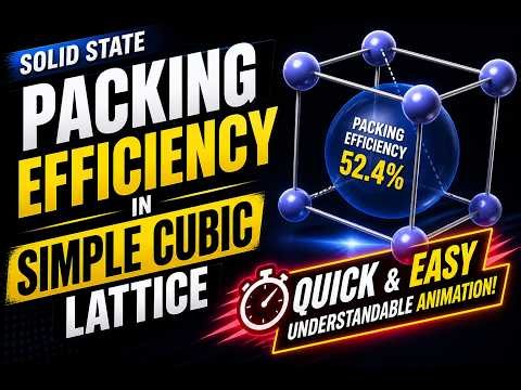 Packing Efficiency of Simple Cubic Unit Cell | Solid State (Animation) Chemistry