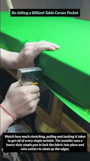 Re-felting a Billiard Table Corner Pocket