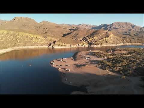 Aerial View of Bartlett Lake Reservoir, Tonto National Forest, Maricopa County Arizona in Feb 2021