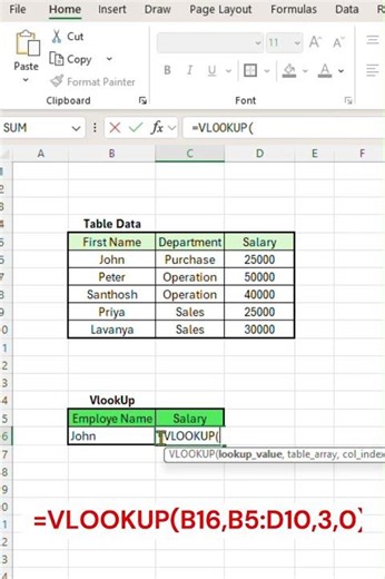 Stop Searching Manually! Master VLOOKUP in 30 Seconds ⚡ #shorts #excel