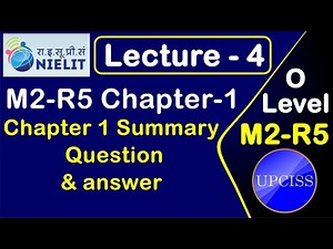 O Level M2 R5 Chapter 1 | Summary Question and Answer | Lecture 4