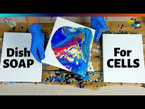 Acrylic Pouring with Dish Soap - 3 MUST SEE 🤓Ways To Create Cells without Silicone