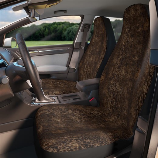 Dark Brown Faux Deer Fur Pattern Car Seat Covers | Animal Hide Rustic Automotive Interior - Etsy UK