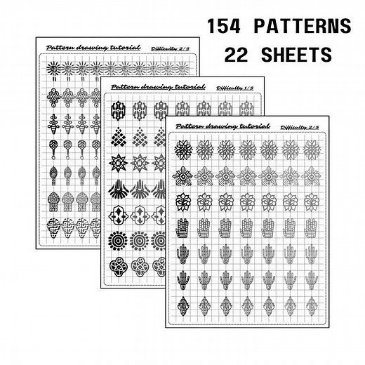 🖋️ Doodle Art Practice Bundle – Step-by-Step Printable Worksheets to Learn Pattern Drawing