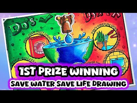 Save Water Save Life Drawing / World Water Day 2025 / Poster making ideas for competition#drawing