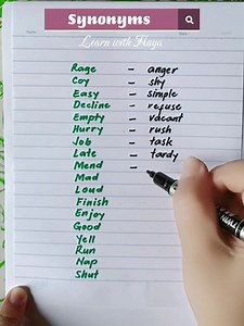 67K views · 2K reactions | English words: antonyms, synonyms and homophones #learnwithhaya #englishwords #vocabulary | Learn with Haya | Facebook