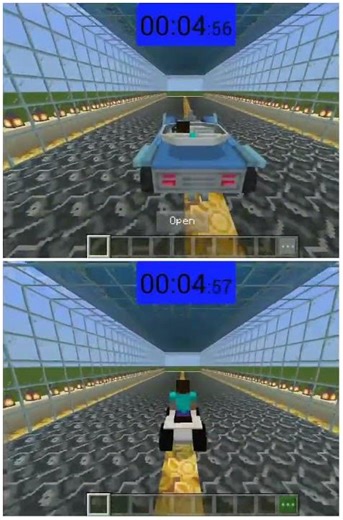 Blue car vs ATV bike #shorts #minecraft