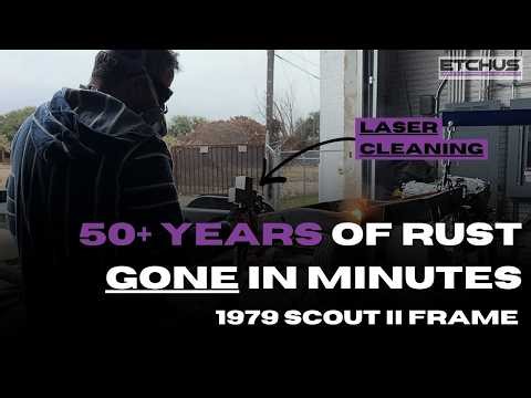 Full Frame Disassembly + Laser Cleaning a 1979 Scout II (Satisfying!)🔥