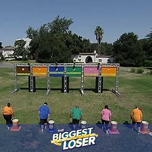 Whoever brings 50 tennis balls back to their bucket first will win a one pound advantage at this week's weigh in! 🎾 | The Biggest Loser