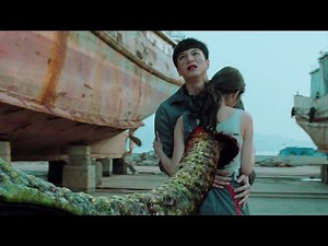 In order to save the boy, the girl was stabbed through the body by the tentacles of the sea monster!