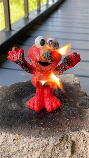 Blowtorching ELMO! #sesamestreet #elmo #pbs #fire