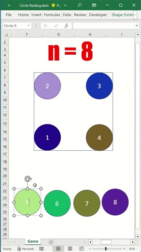 Circle Packing in Excel #shorts