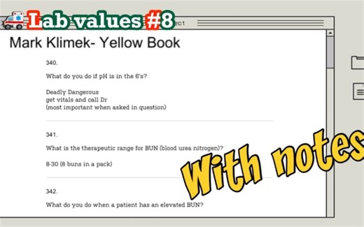 MARK KLIMEK 讲座 8 实验室价值观与笔记｜NCLEX 回顾