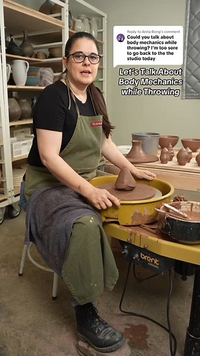 Replying to Bong Here’s a couple tips on how I adjust my wheel and stool for a comfortable throwing session #ceramic #handmade #stoneware #potterylove #ceramicart #wheelt~ #pottery #clay #art #ceramics | Twistedclay