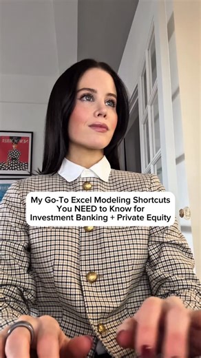 Juliet Mackay on Instagram: "Excel modeling shortcuts you NEED to know for investment banking and private equity. My go-to shortcuts from 5+ years on Wall Street! 1. ‘Alt + W + V + G’ removes gridlines — this should always be your first step when opening a new file or tab! 2. ‘Alt + I + S’ inserts a new tab. ‘Alt + I + C’ inserts a new column. ‘Alt + I + R’ inserts a new row. 3. ‘F2’ opens a cell so you can edit values, formulas, and more. 4. ‘Ctrl + `’ lets you view formulas/inputs in each cell