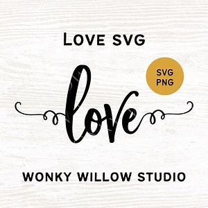 Love Script SVG With Swirly Flourishes - Etsy Canada