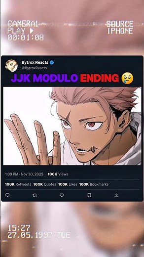 Jjk Modulo Ending 😢 #jujutsukaisen #anime #animeedit #jjk #modulo #manga