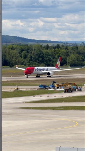Edelweiss A350 Take-Off on Runway 16 at Zurich Airport #shorts #edelweiss #a350