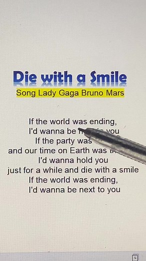 Die With a Smile - Karaoke Lyrics and More