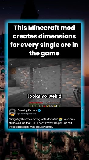 This Minecraft mod creates dimensions for every single ore in the game