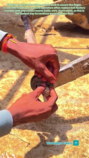 Cotter pin: the process of fixing the elements of a tractor's three point hitch