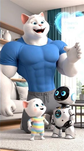 Baby Cat’s Broken Robot Fixed by Papa 🐾🤖Heartwarming Thank You! 😻#cat #viralvideo #fyp #catvideos