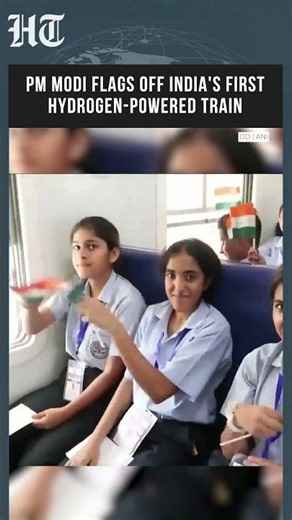 PM Modi Flags Off India's First Hydrogen-Powered Train | India Enters Green Rail Era | #shorts