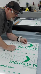 How we apply vinyl to dibond to make double sided hanging signs! - #signshop #signs #howwe #tutorial #fyp | ARDOR Printing