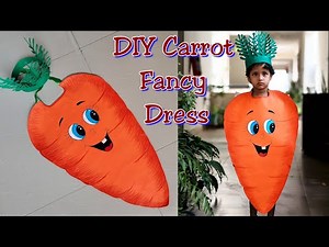 DIY Carrot Fancy Dress/ Vegetable Fancy Dress Ideas/ Carrot Costume for Fancy Dress Competition