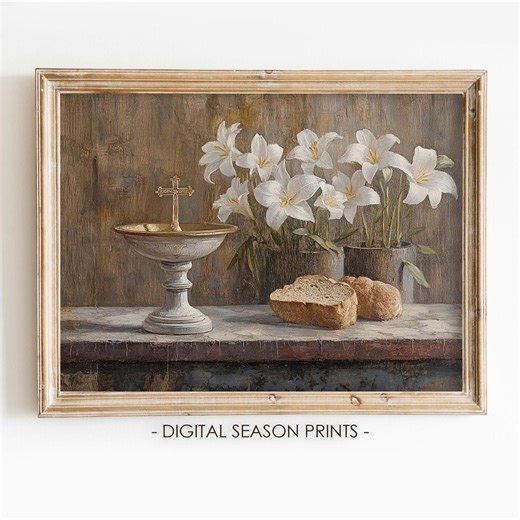 Easter Still Life Print, Vintage Religious Printable Wall Art, Digital Download - Etsy UK