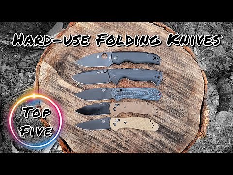 TOP 5 Hard-Use Folding Knives (Cold Steel AD10, Benchmade Freek, Hogue RSK MK1, Griptilian, Shaman)